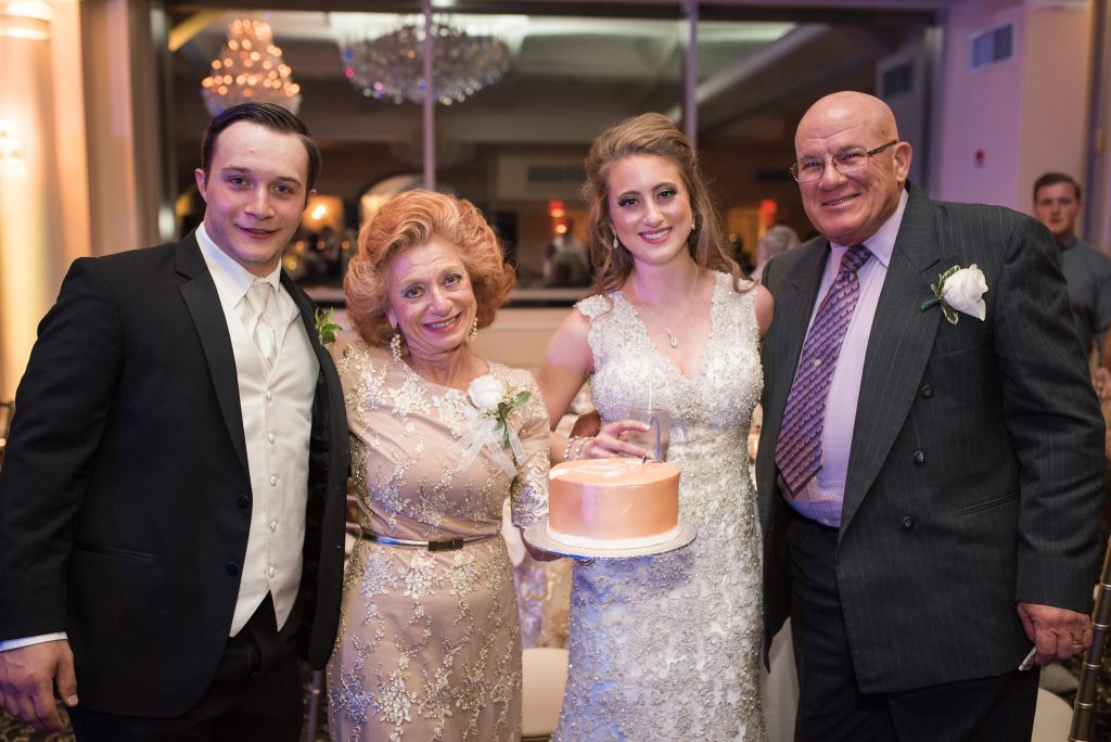 bride and groom with grandparents