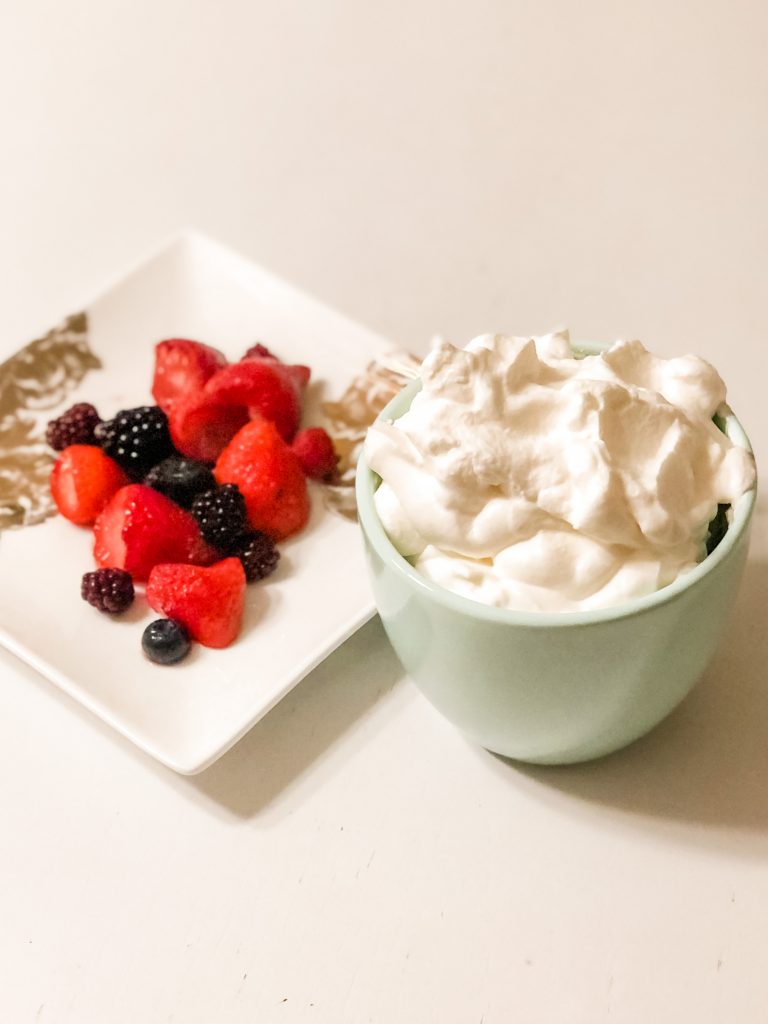 homemade whipped cream and berries