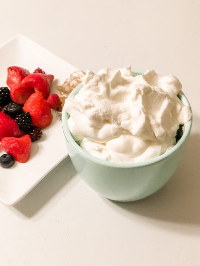 homemade whipped cream and berries